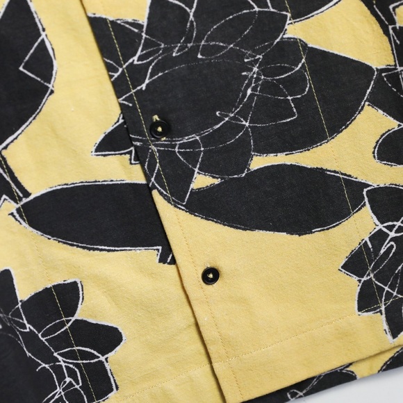NWT Jacquemus Jean Camp-Collar Printed 100% Cotton Shirt Floral Yellow Print 50 - Picture 13 of 15
